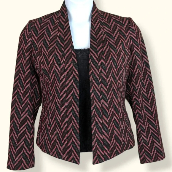 Kasper Zigzag Open Front Contemporary Blazer - Picture 1 of 7